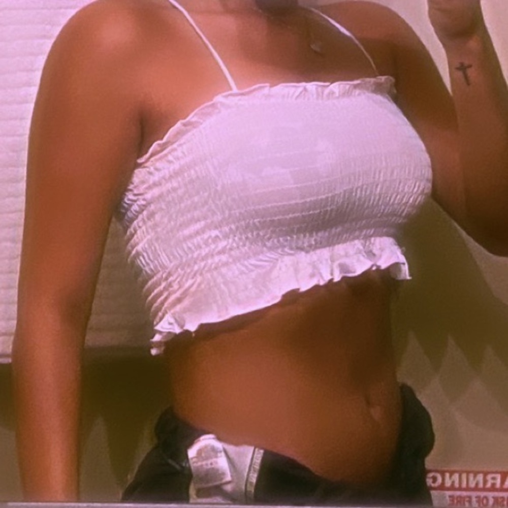 • white crop top